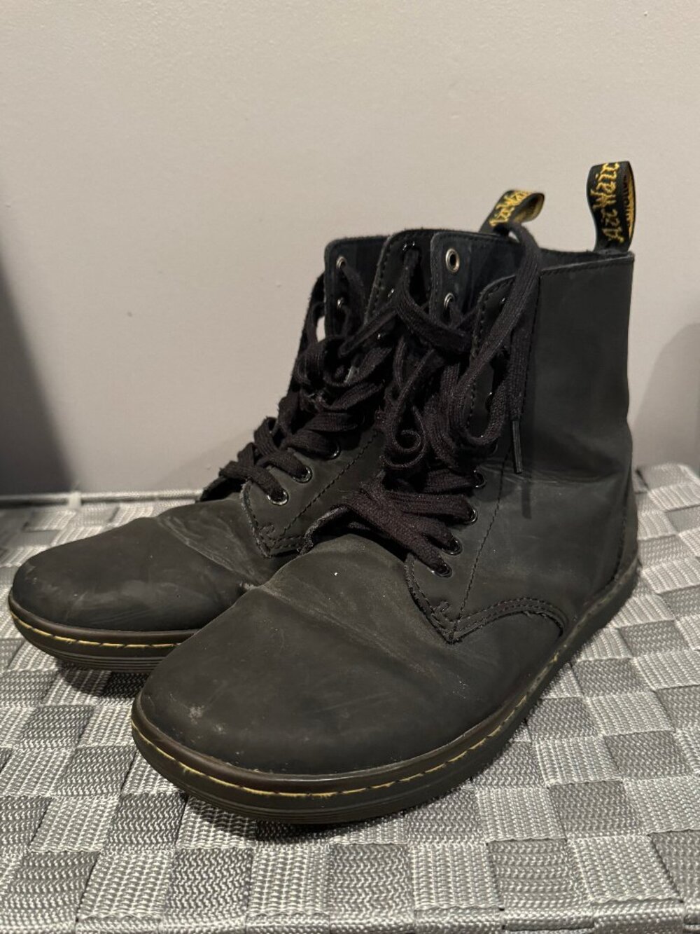 Dr. Martens Tobias Black Leather Boots Men’s 9 Women’s 10 Combat Lace Up Docs